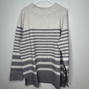 Women’s Apt 9 Two Tone Gray Striped Super Soft Crewneck Sweater. Size XXL